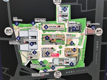 三田キャンパスのマップ