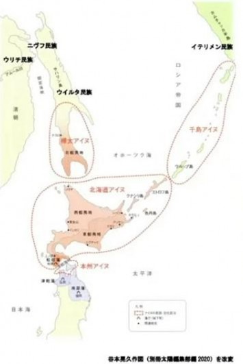 地図で見ると、日本列島と千島列島、ユーラシア大陸から伸びる樺太の3つが北海道で交わるのがわかる。