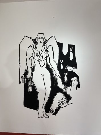 パレスチナ、ヨルダン川西岸地区にて。小さな展示会で見かけたガザ出身のアーティストの作品